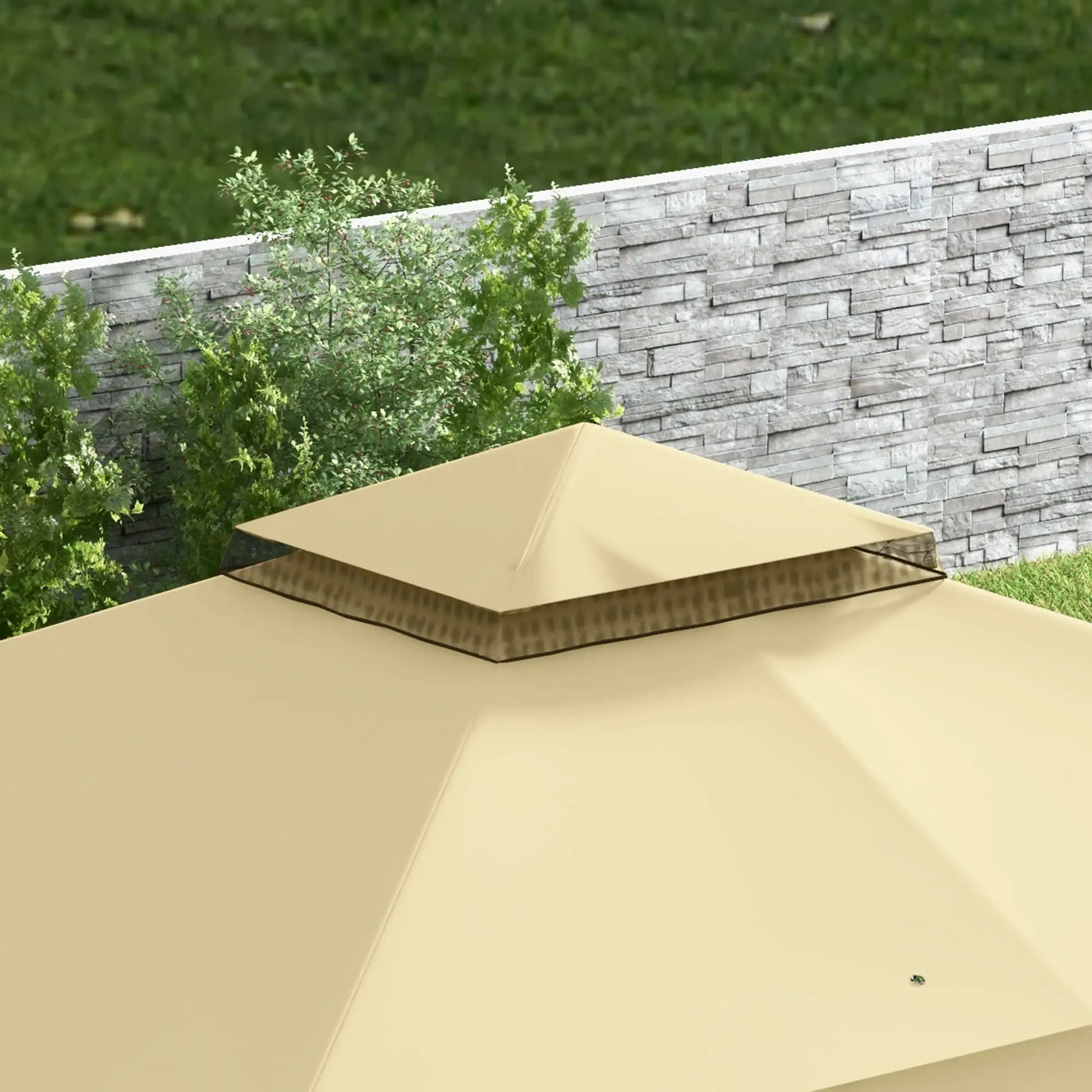 10' x 12' Double Roof Gazebo, Outdoor Canopy with Netting, Curtains Gazebos at Gallery Canada