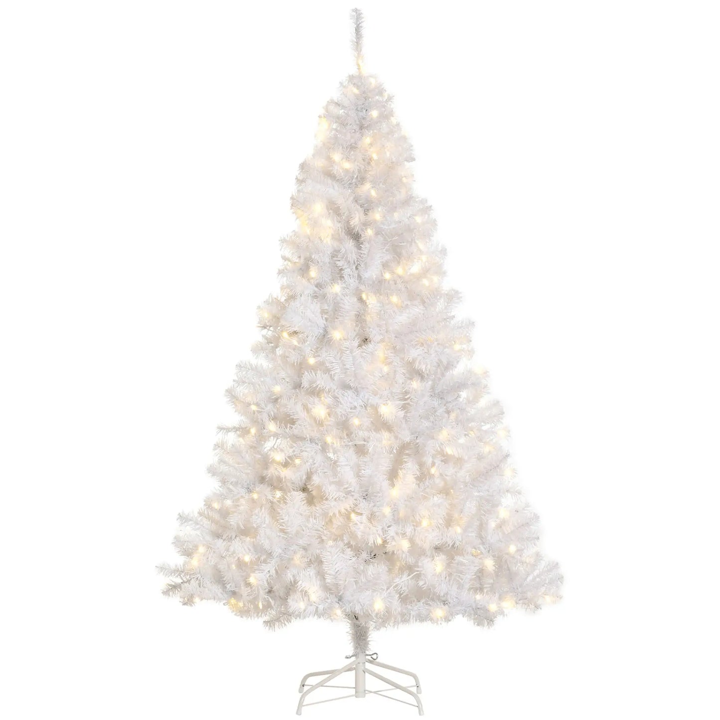 6FT Prelit Artificial Christmas Tree, Warm White LED, Auto Open, White Pre Lit Christmas Trees White at Gallery Canada