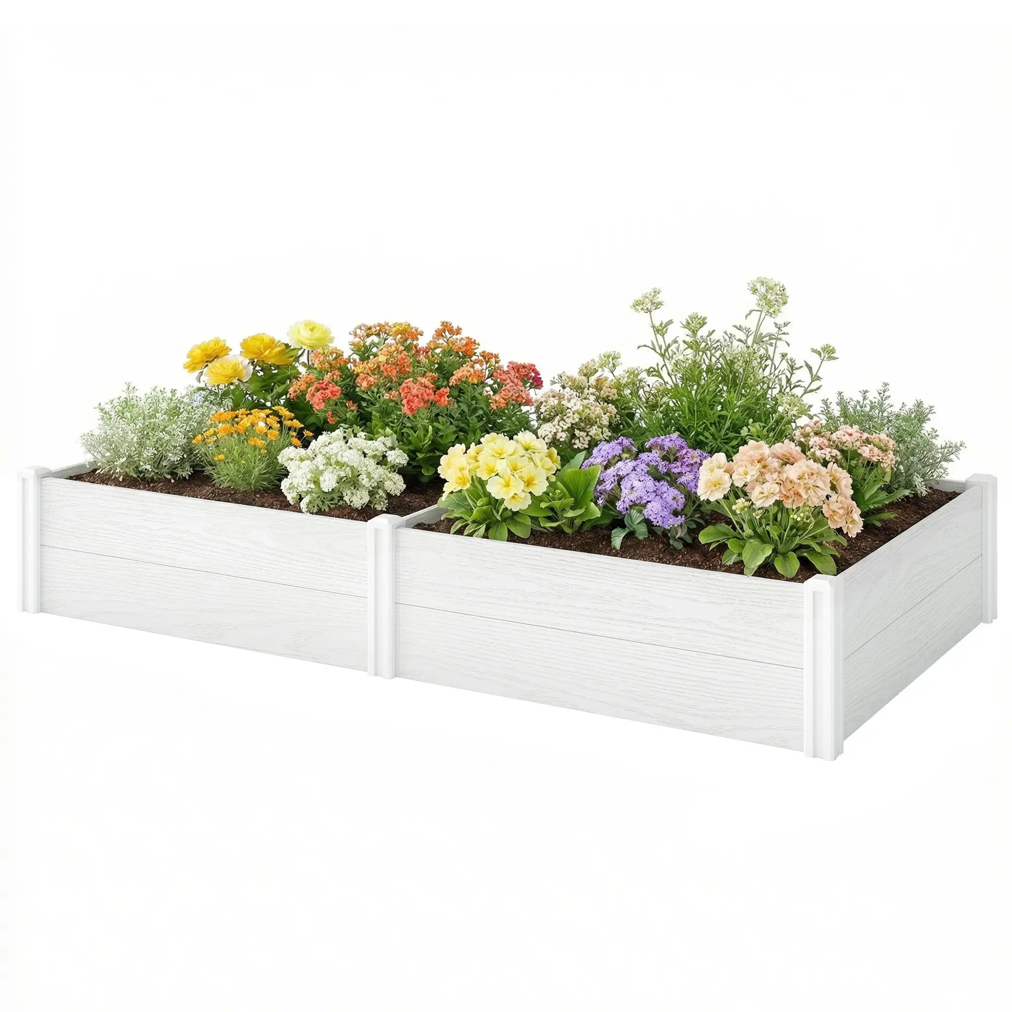 Vinyl Raised Garden Bed Kit, 6.5 x 3 x 1ft, White Raised Garden Beds White at Gallery Canada