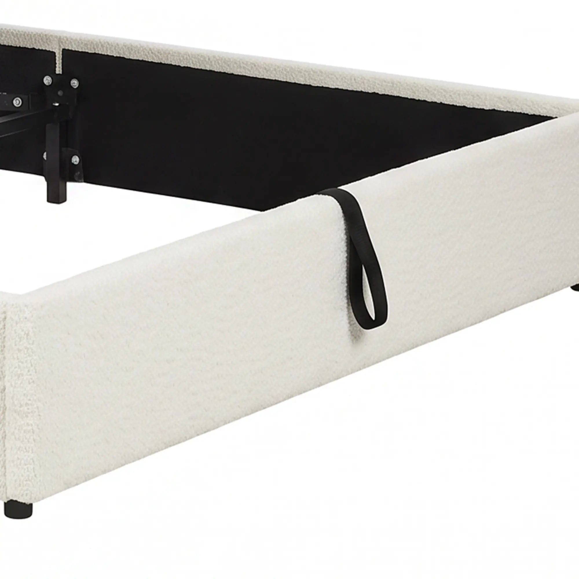 Queen Bed Frame with Charging Station, LED Lights, Adjustable Headboard, White Bed Frames at Gallery Canada