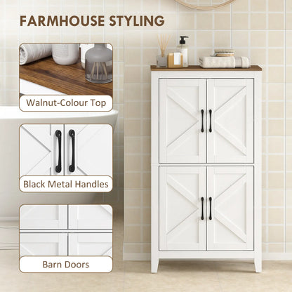 Bathroom Storage Cabinet, Barn Floor Cabinet, White