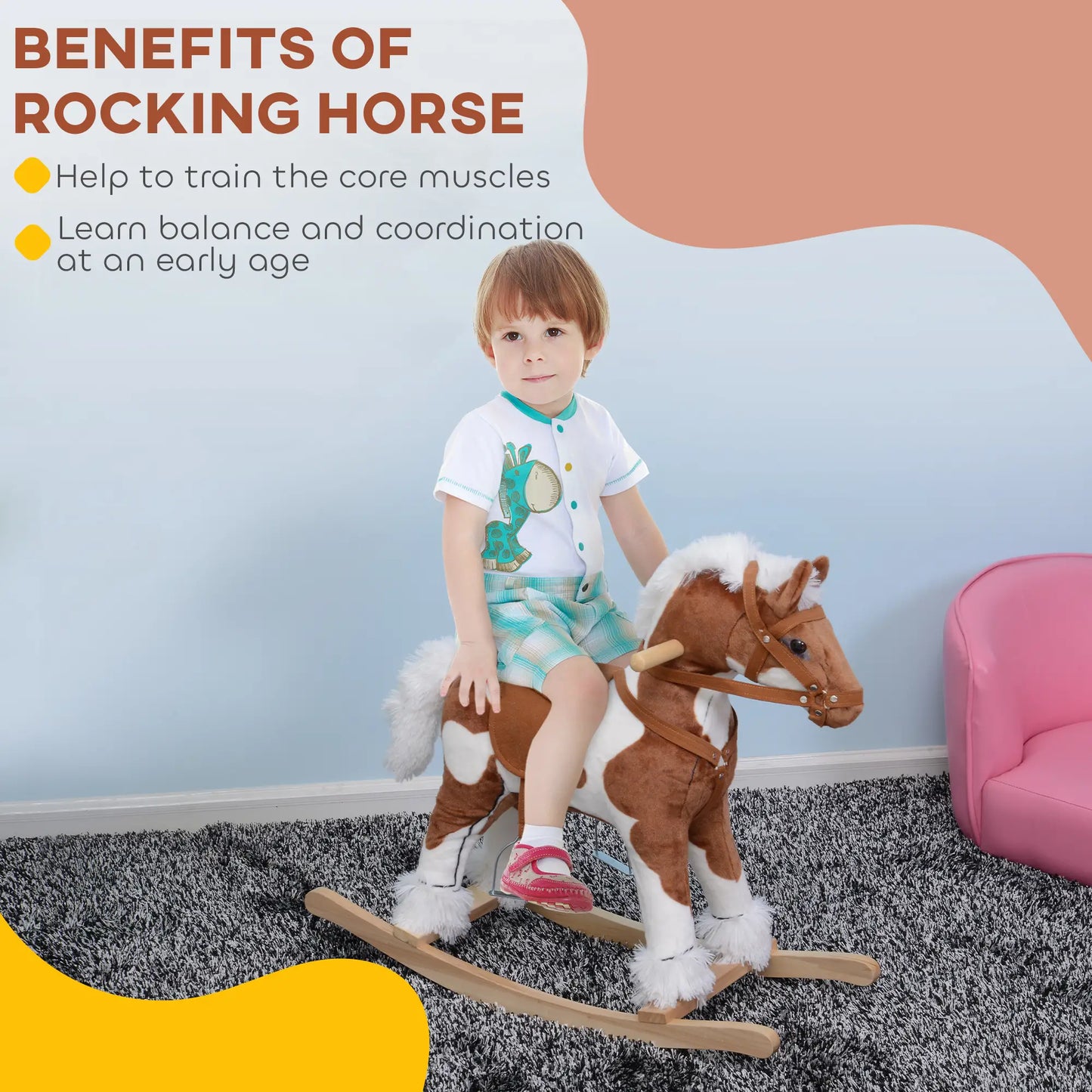 Kids Rocking Horse Ride-On Toy, Nursery Rhyme Music, Light Rocking Horses at Gallery Canada