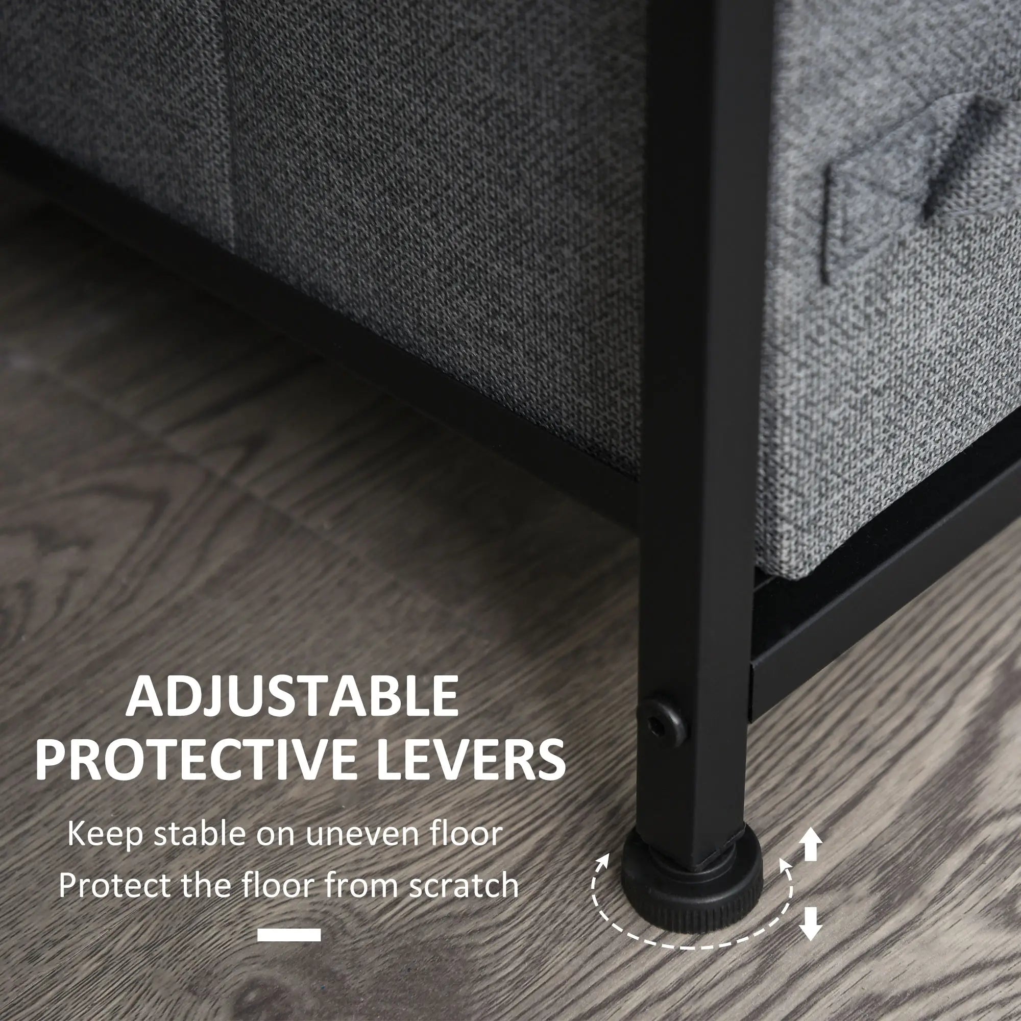 7 Drawer Dresser, Metal Frame, Fabric, Dark Grey Storage Cabinets at Gallery Canada