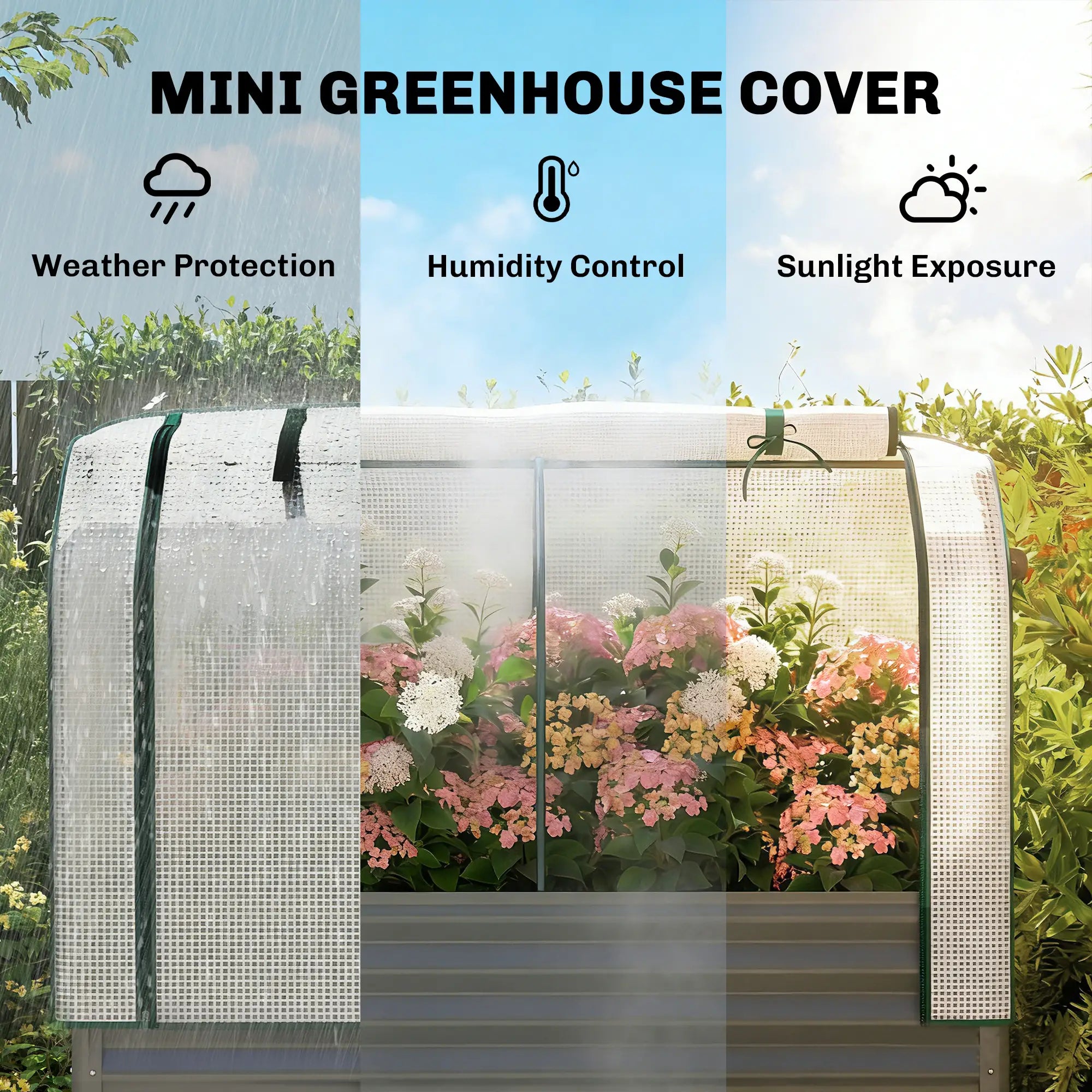 Galvanised Raised Garden Bed, Greenhouse Cover, Metal Planter Box, Dark Grey Elevated Garden Beds at Gallery Canada