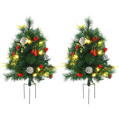 2.5ft Prelit LED Mini Christmas Tree, Pine Needles Pinecones Decor, Berry Pre Lit Christmas Trees at Gallery Canada
