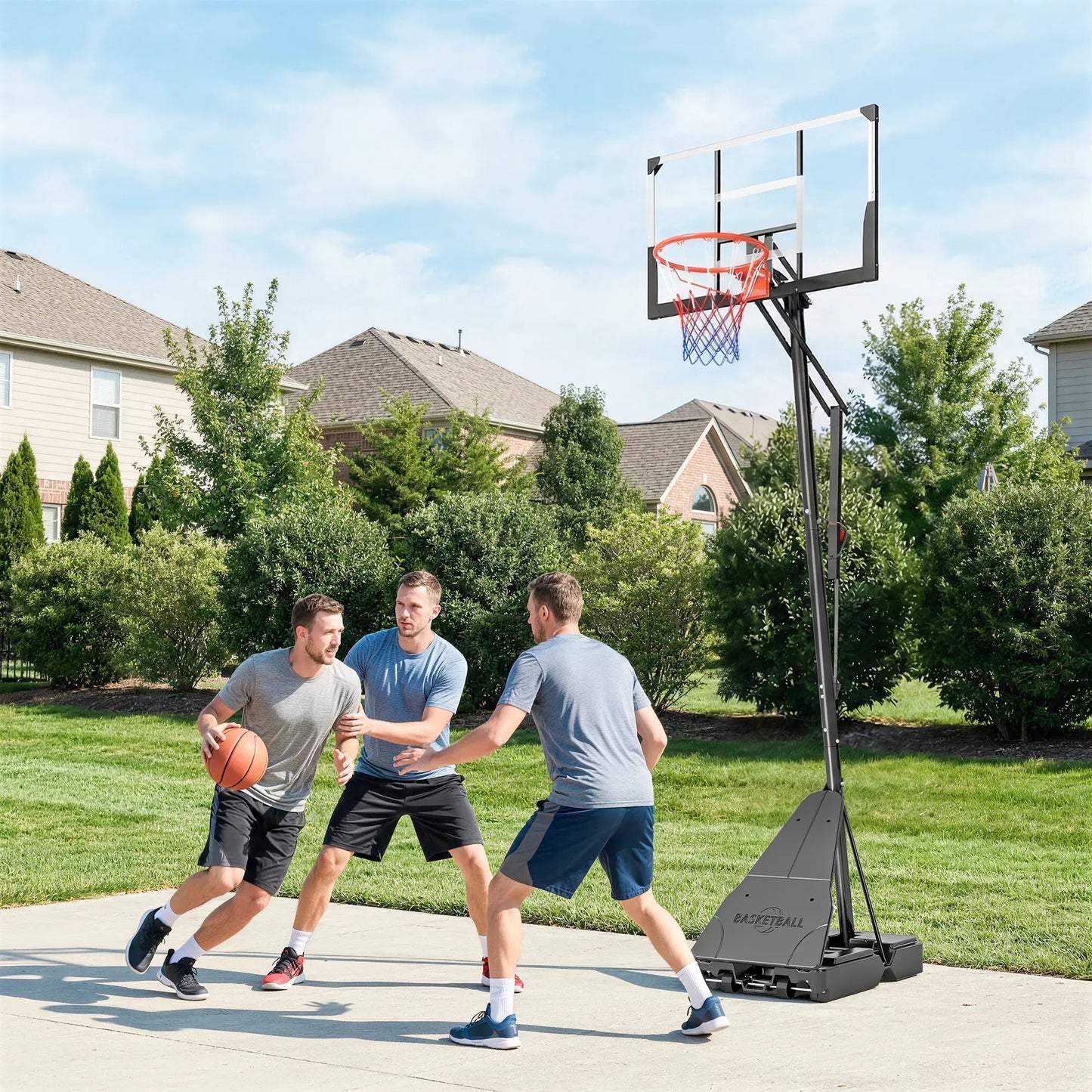 Portable Basketball Hoop, Height Adjustable 8-10 Ft, 47" Shatterproof Backboard Basketball at Gallery Canada