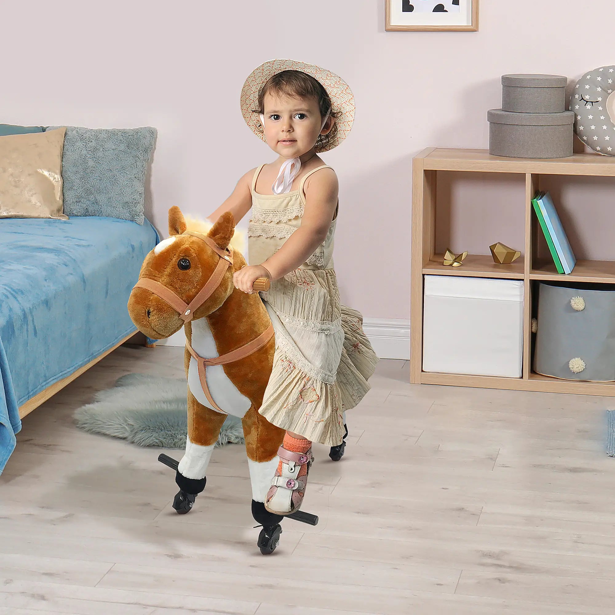 Kids Rocking Horse, Large Ride on Toy for Toddlers, Brown Rocking Horses at Gallery Canada