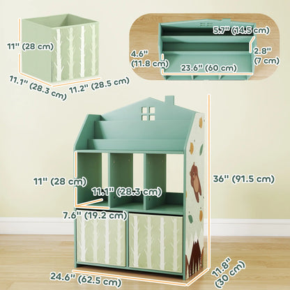 Kids Bookshelf With Storage, Toy Storage Unit, Green Baby & Kids Storage at Gallery Canada