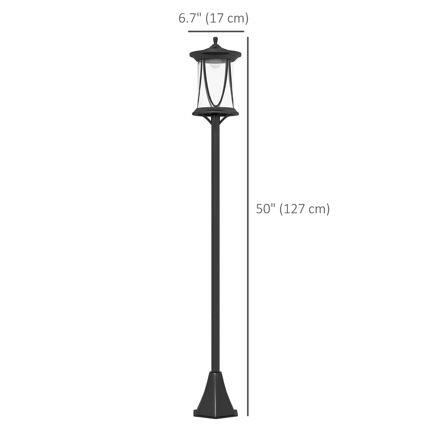 50" Solar Post Light, Cool White LED Outdoor Lamp, Waterproof IP44 for Patio, Garden, Backyard, Pathway - Gallery Canada