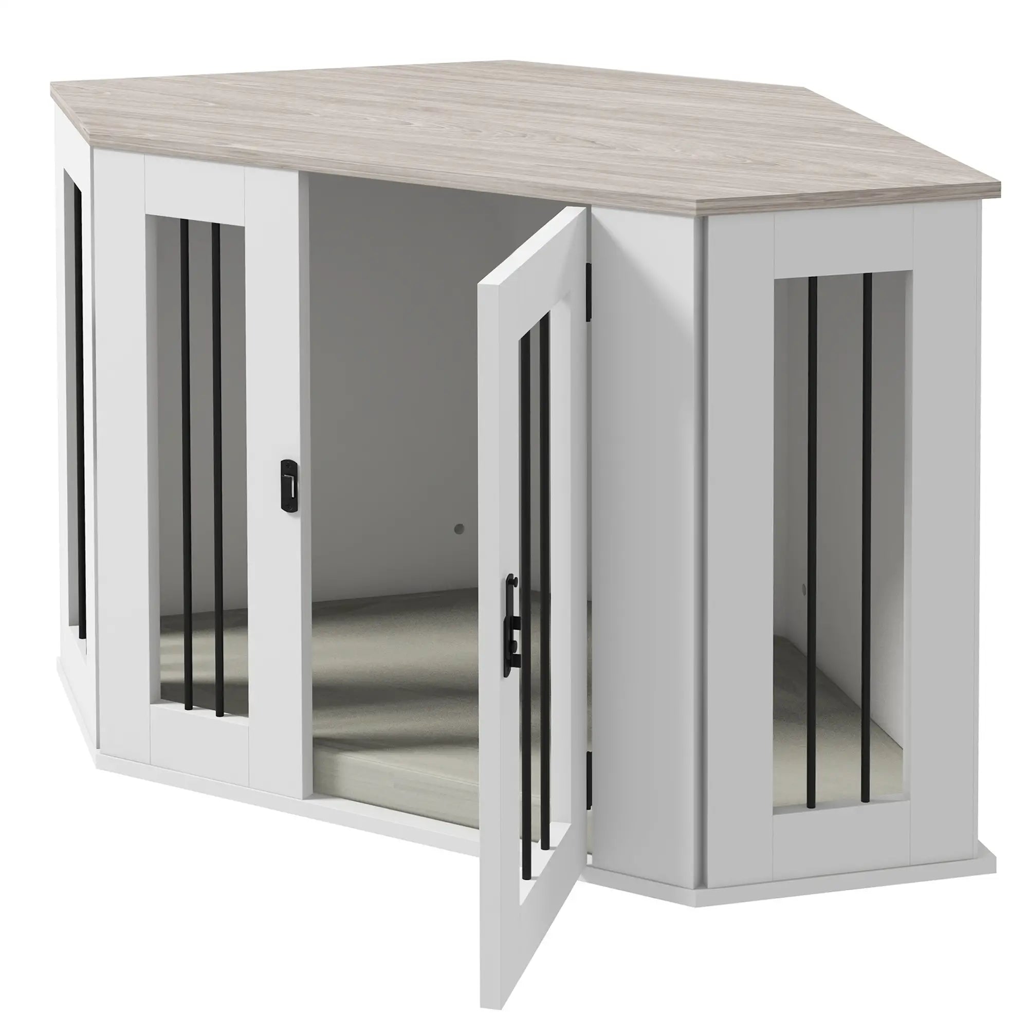 Dog Crate Furniture with Cushion, 41 Inch, Corner Design, Multi Color Houses, Kennels & Pens at Gallery Canada