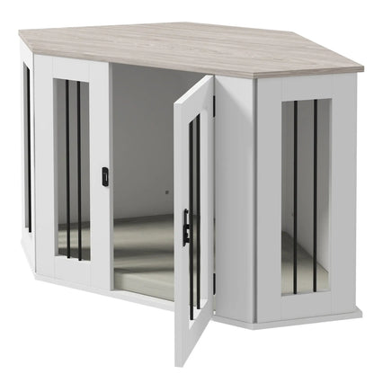 Dog Crate Furniture with Cushion, 41 Inch, Corner Design, Multi Color Houses, Kennels & Pens at Gallery Canada