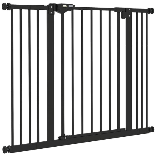 30 Inch Tall Pet Gate with Door, Includes Extensions Kit, Black Houses, Kennels & Pens Black at Gallery Canada