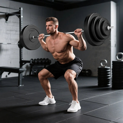 154 lbs Barbell Weight Set, Adjustable Weights, 67" Barbell Bar Dumbbells & Barbells at Gallery Canada