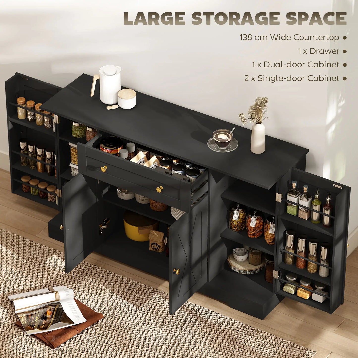 Sideboard Buffet Cabinet, Farmhouse Coffee Bar, Black Bar Cabinets at Gallery Canada