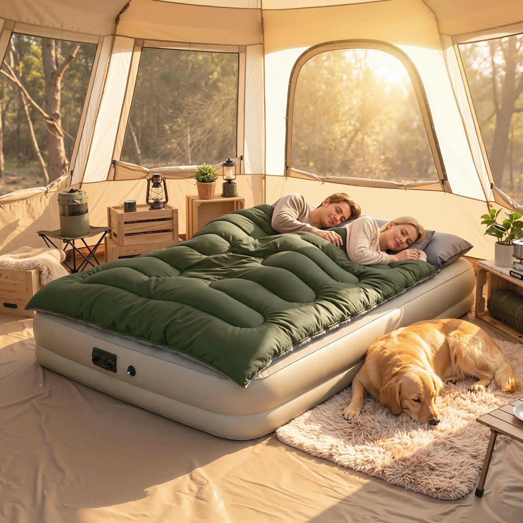Queen Size, Double Sleeping Bag For Adults, Cold Weather, Green Camping Cots at Gallery Canada