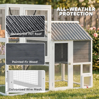 Large Catio, 63" L Outdoor Cat House with 4-Way Door, Hammock, 2 Platforms Outdoor Cat Enclosures at Gallery Canada
