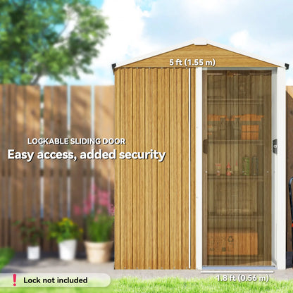 4.5 x 3ft Metal Garden Shed, Waterproof Outdoor Storage, Lockable Door Sheds at Gallery Canada