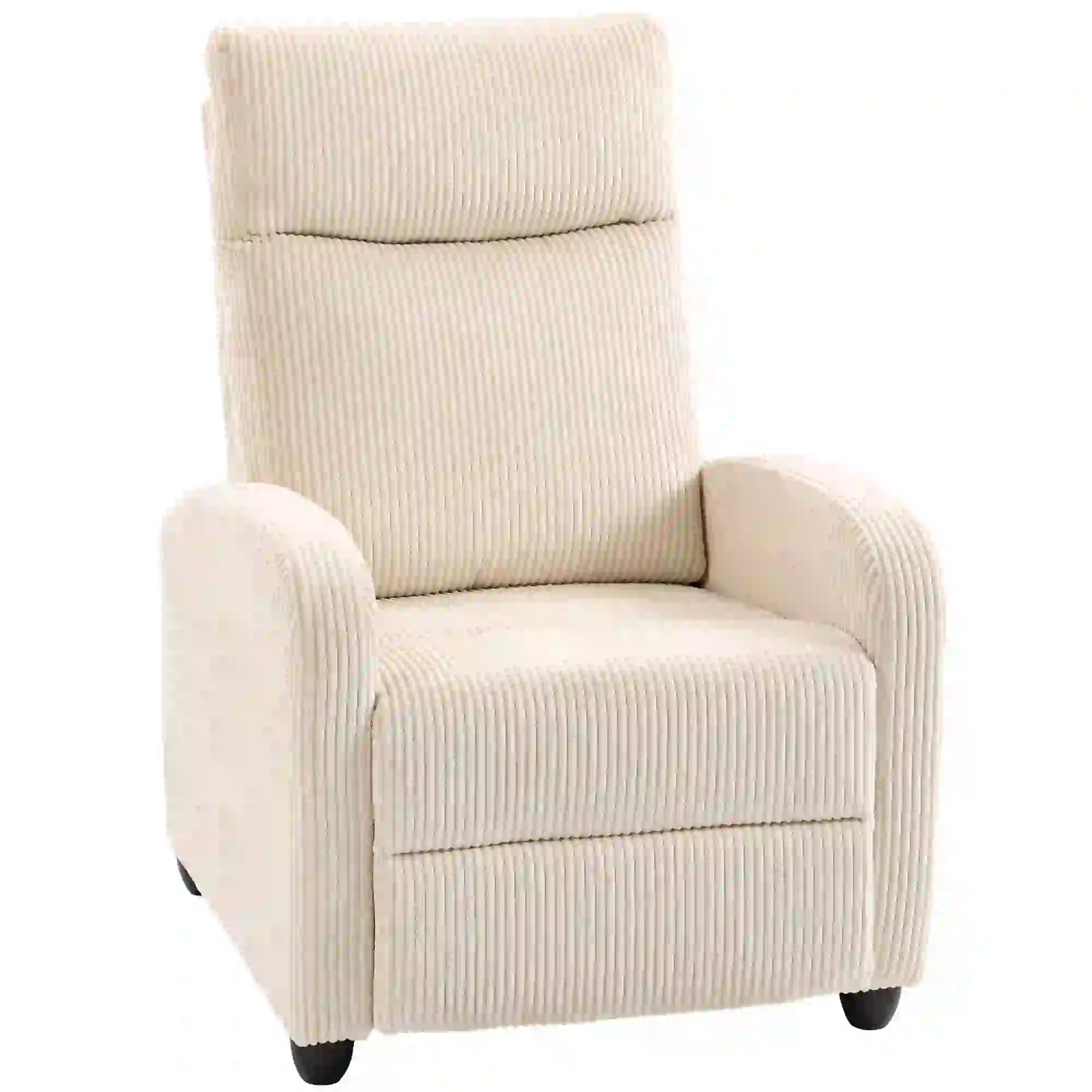Manual Fabric Recliner Chair, Single Reclining Sofa, Padded Seat, Beige Sofas & Reclining Chairs at Gallery Canada