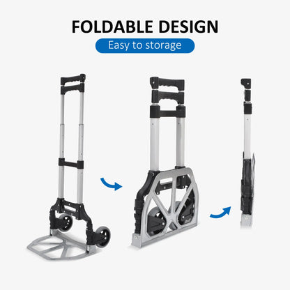 Folding Hand Truck, 2 Wheels, Heavy Duty, 3 Level Handle, 154lbs Capacity, Aluminum Folding Hand Trucks at Gallery Canada