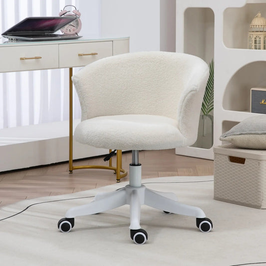 Armless Office Chair, Adjustable Height, Swivel Wheels, Mid Back, White Task Chairs White at Gallery Canada