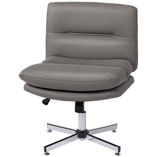 Armless Office Chair, Adjustable Height, Tilt Function, Grey