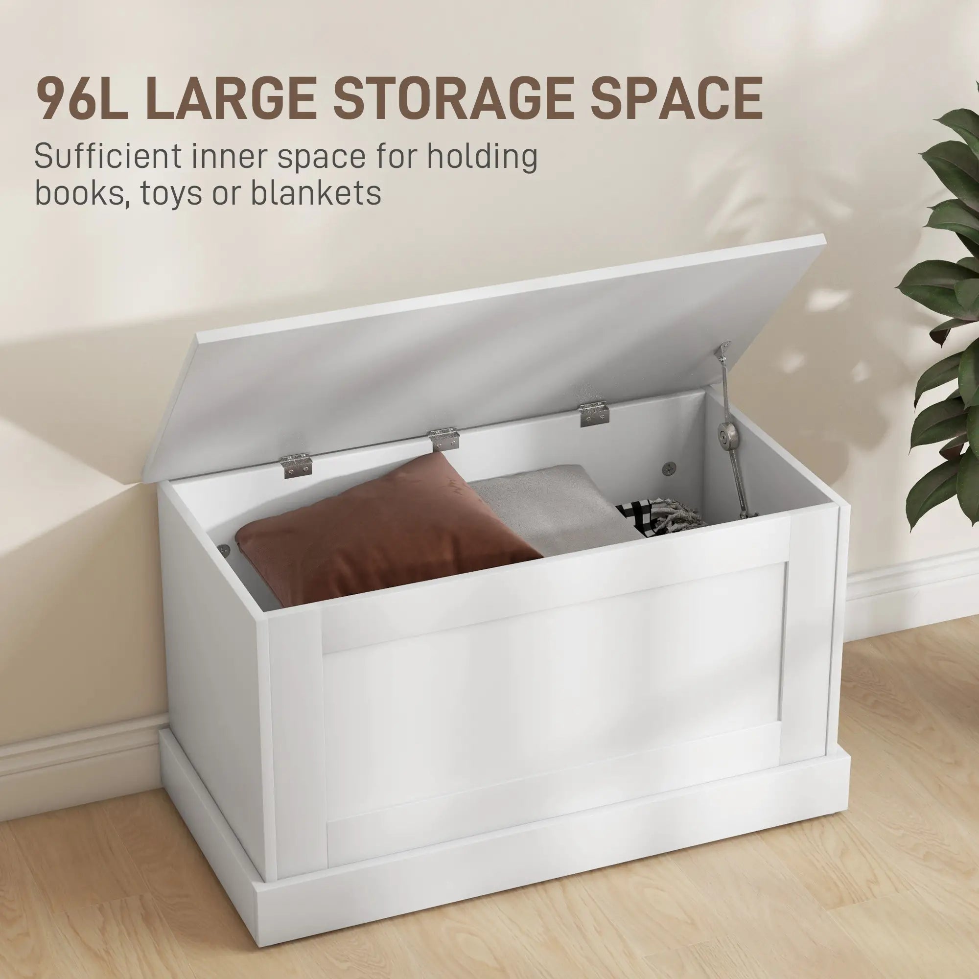 31.5 Inches Storage Chest, Wooden Box, Wood Grain, White Storage Cabinets at Gallery Canada