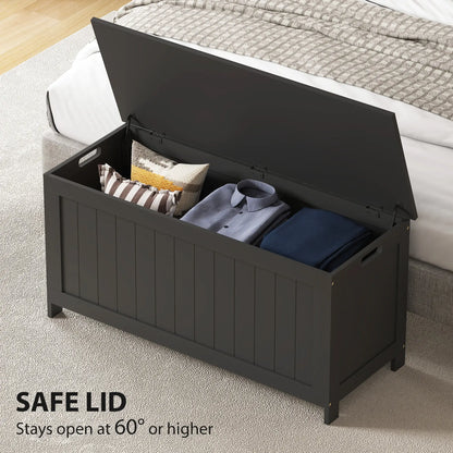 Storage Trunk, Modern Entryway Bench with Side Handles, Black Storage Ottomans & Benches at Gallery Canada