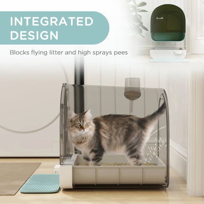 Cat Litter Box with Lid, Removable Tray, Scoop, Filter, Green Cat Litter Box Enclosures at Gallery Canada