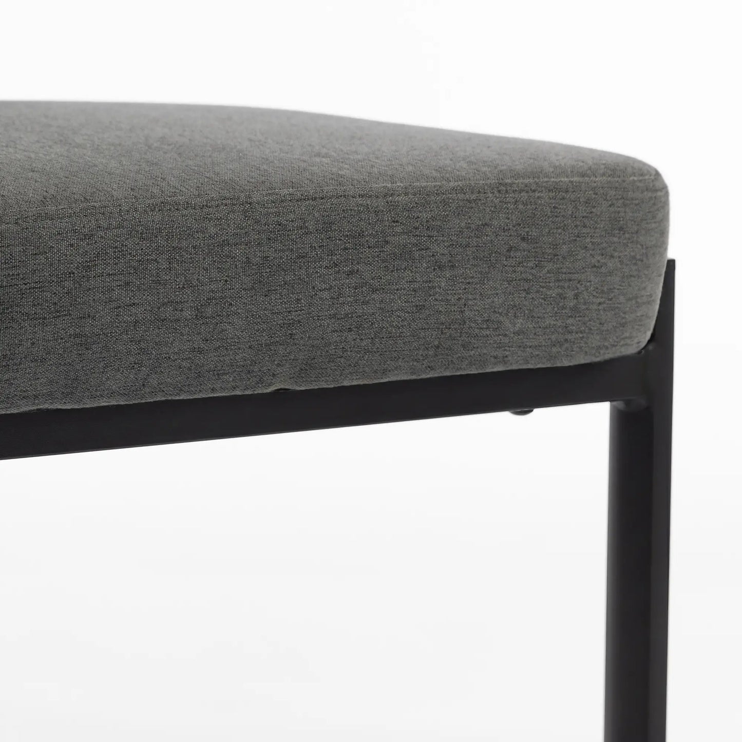 Set Of 2 Upholstered Grey Linen Kitchen Dining Chairs, Grey