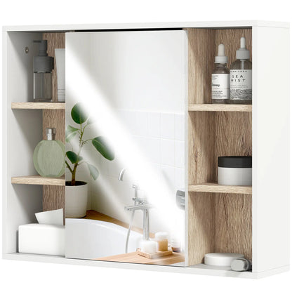 Wall-Mounted Medicine Cabinet with Mirror, Over Toilet Vanity, Oak, White Mirror Medicine Cabinets at Gallery Canada