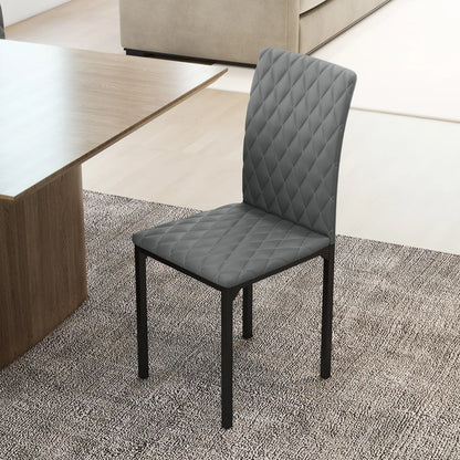 Modern Dining Chairs Set of 4, Tufted High Back, Upholstered Seat, Steel Legs Bar Stools at Gallery Canada