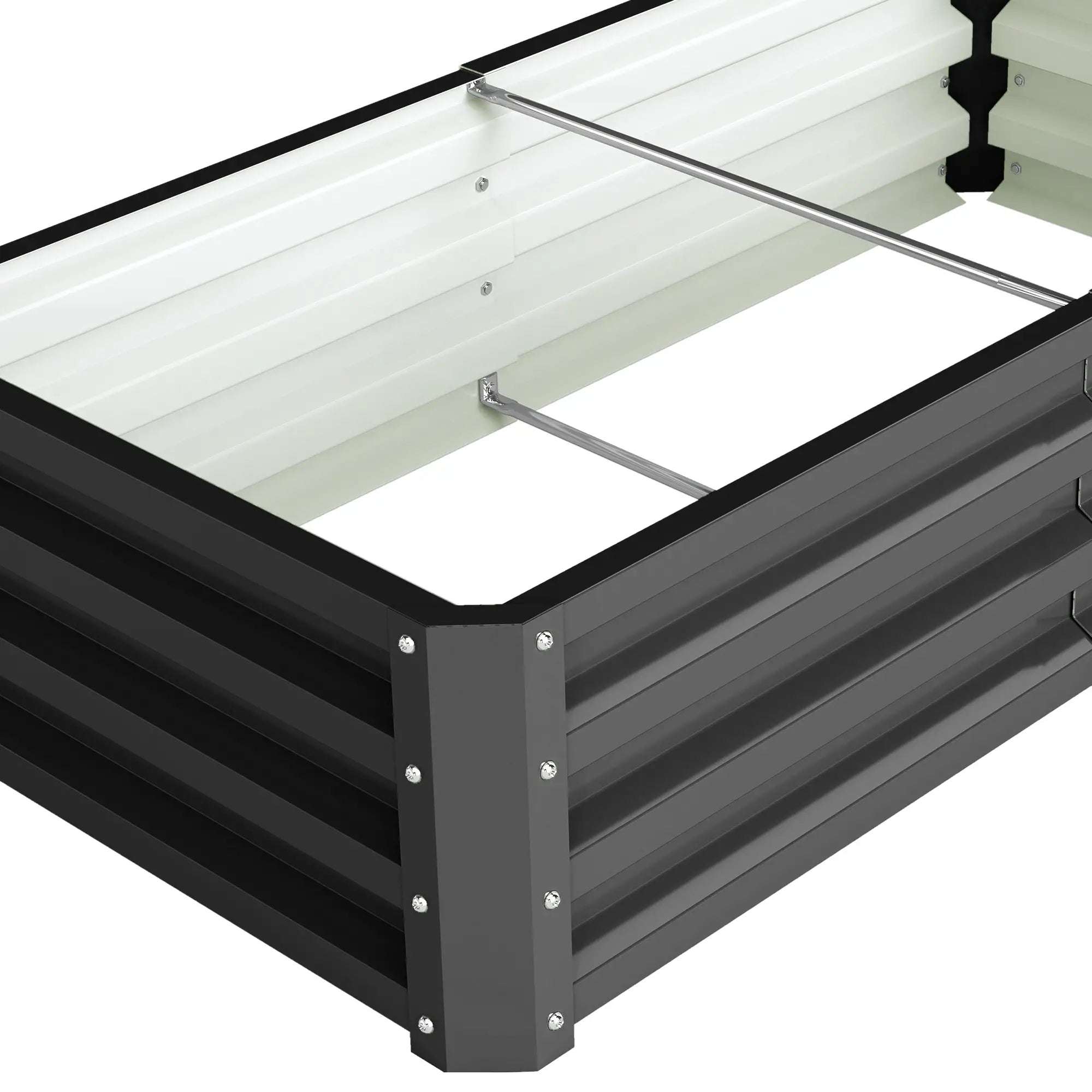 4' x 2' x 1' Galvanized Raised Garden Bed, Set of 2, Grey Galvanized Planter Boxes at Gallery Canada