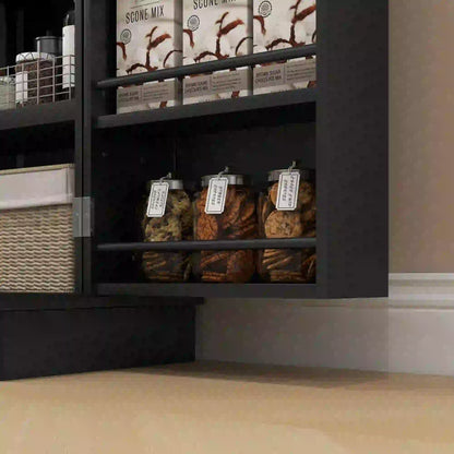 41" Storage Cabinet, 2-Door Kitchen Pantry, 5-Tier Shelving, Black Kitchen Pantry Cabinets at Gallery Canada