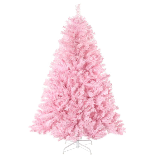 5' Artificial Christmas Tree, Auto Open, Steel Base, Indoor, Pink