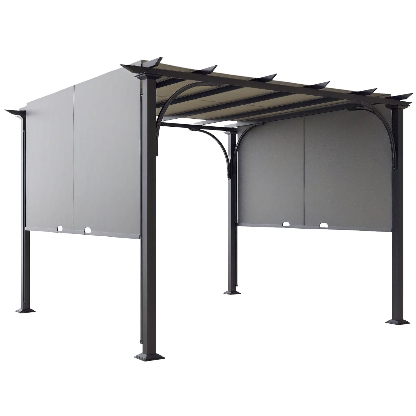 10' x 10' Outdoor Pergola, Steel Frame, Grey Pergolas Grey, Black at Gallery Canada