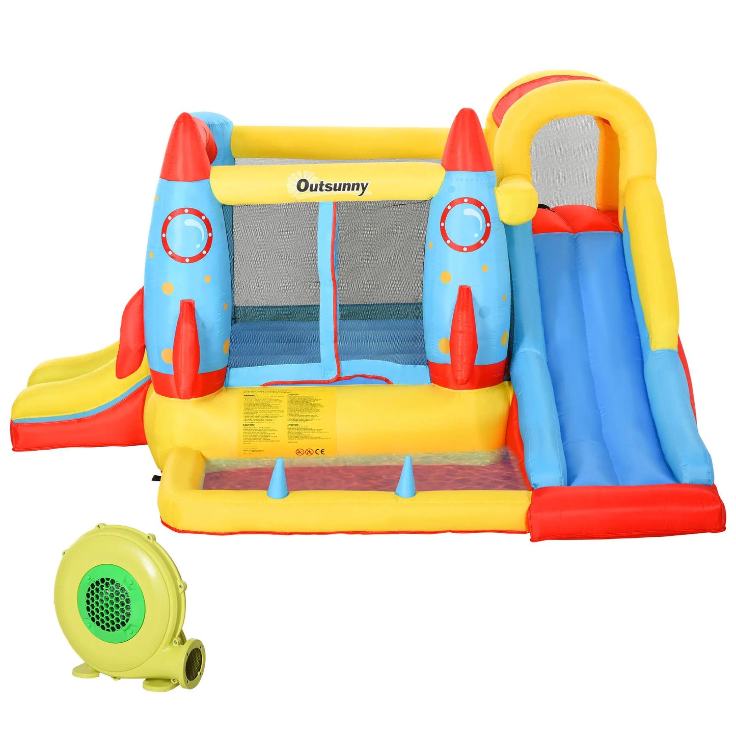 Inflatable Trampoline Slide Pool, Rocket Design, 11.14' x 9.18' x 6.06' Inflatables at Gallery Canada