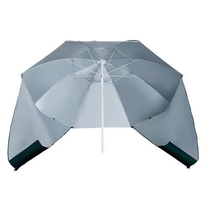 7.5FT 2-in-1 Umbrella Shelter, UPF50+ UV Protection, Dark Green Beach Umbrellas Dark Green at Gallery Canada