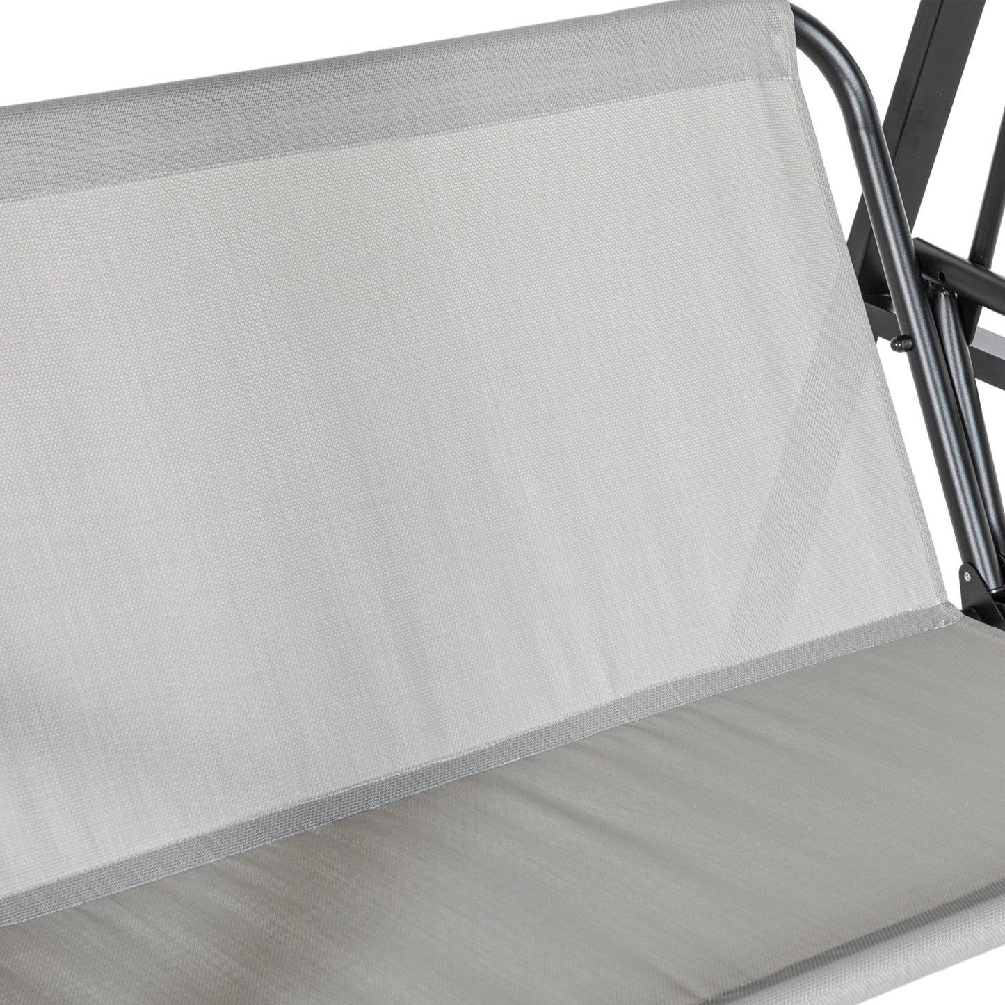 2-Seater Outdoor Porch Swing, Adjustable Canopy, Grey Patio Swings with Stand at Gallery Canada