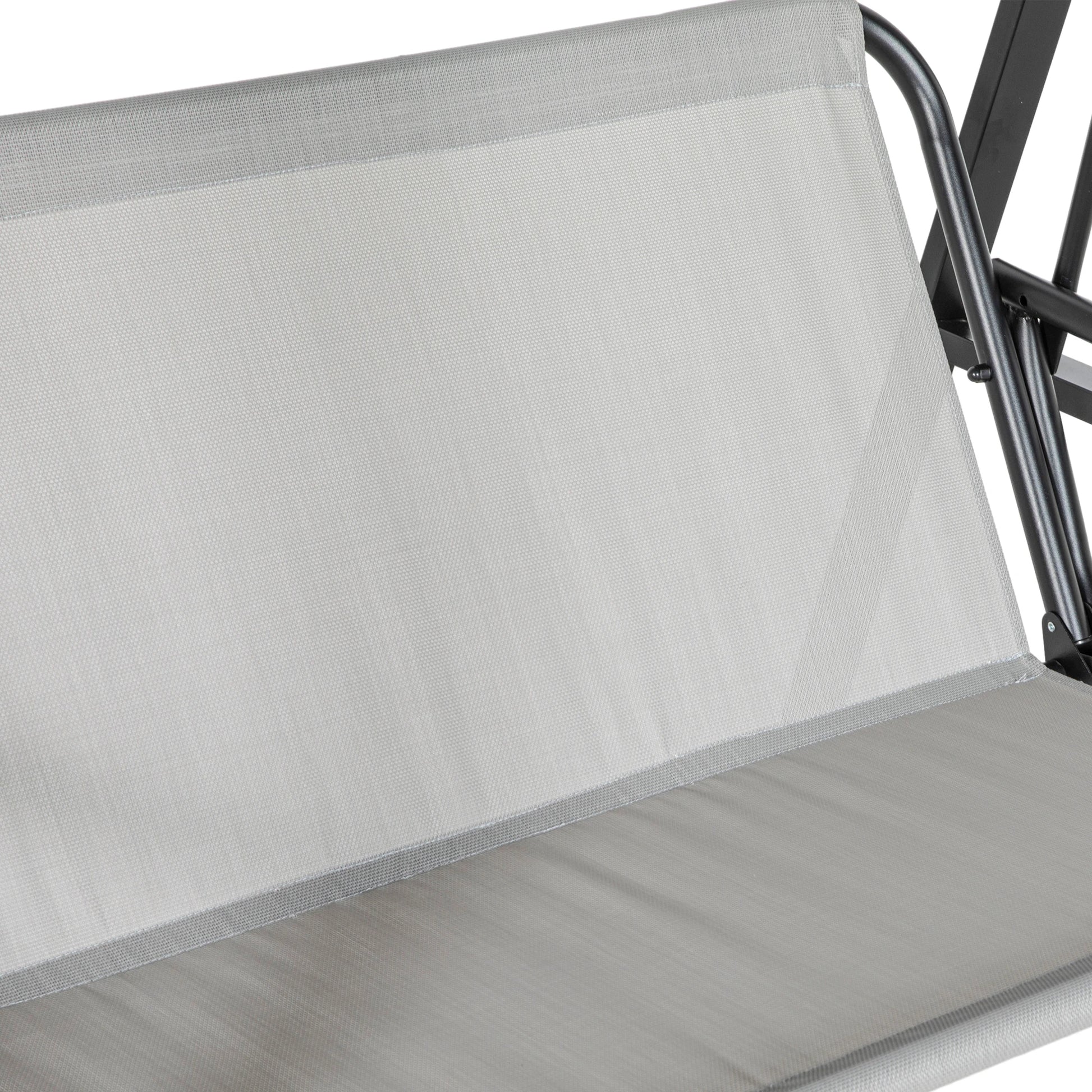 2-Seater Outdoor Porch Swing, Adjustable Canopy, Grey Patio Swings with Stand at Gallery Canada