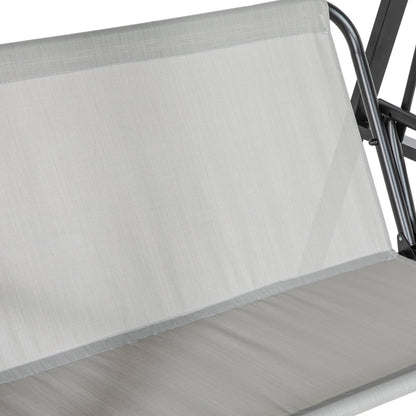 2-Seater Outdoor Porch Swing, Adjustable Canopy, Grey Patio Swings with Stand at Gallery Canada