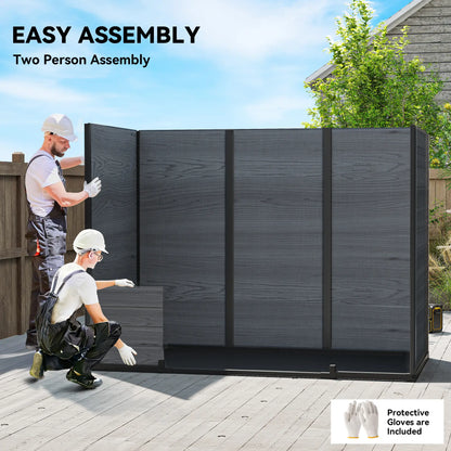 8 x 4 ft Dark Grey Resin Garden Shed, Wood-Effect Outdoor Storage, Dark Grey Sheds at Gallery Canada