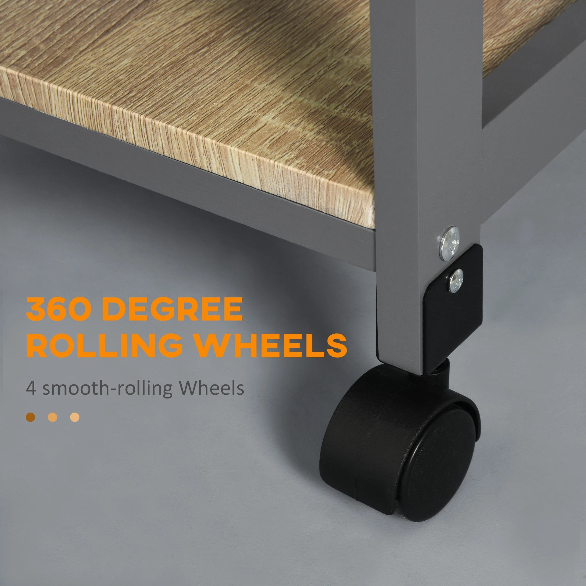 Rolling Kitchen Island Cart, Mobile Storage with Drawer, Wire Basket, Grey Kitchen Islands & Kitchen Carts at Gallery Canada