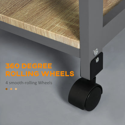 Rolling Kitchen Island Cart, Mobile Storage with Drawer, Wire Basket, Grey Kitchen Islands & Kitchen Carts at Gallery Canada