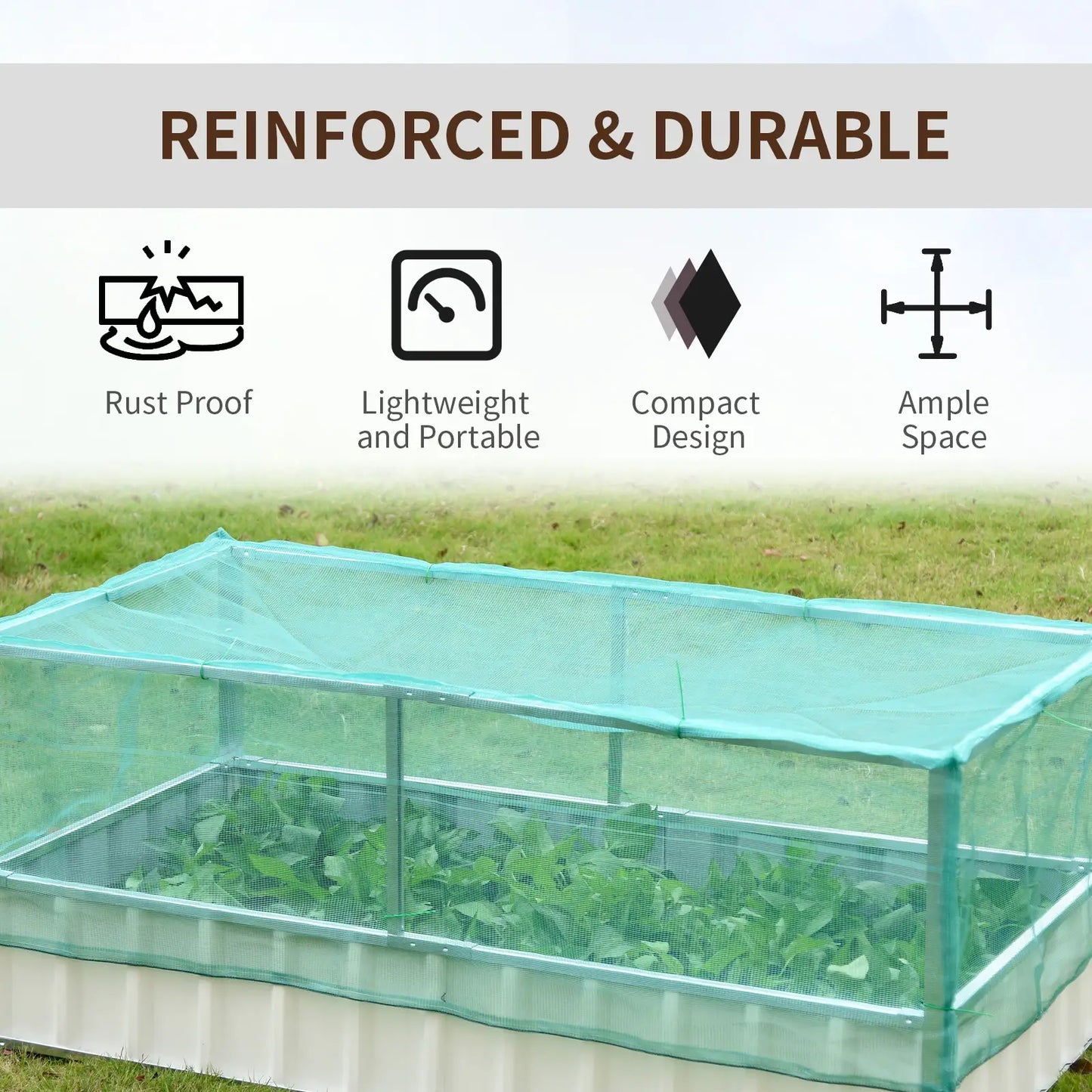 Raised Garden Bed, 5.7 x 3 x 2.3ft Steel Planter Box, Green Galvanized Planter Boxes at Gallery Canada