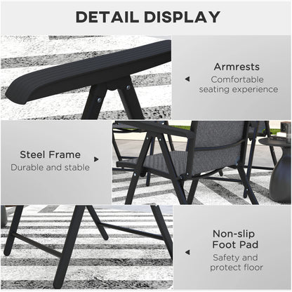 2PCs Outdoor Wicker Folding Chairs, Adjustable Backrest, Grey Patio Chairs at Gallery Canada