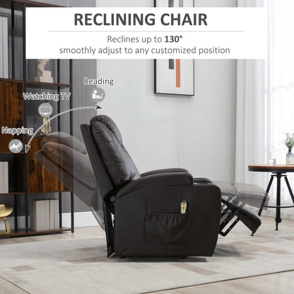 Power Lift Recliner Chair, PU Leather, Remote Control, Brown Electric Power Lift Chairs at Gallery Canada