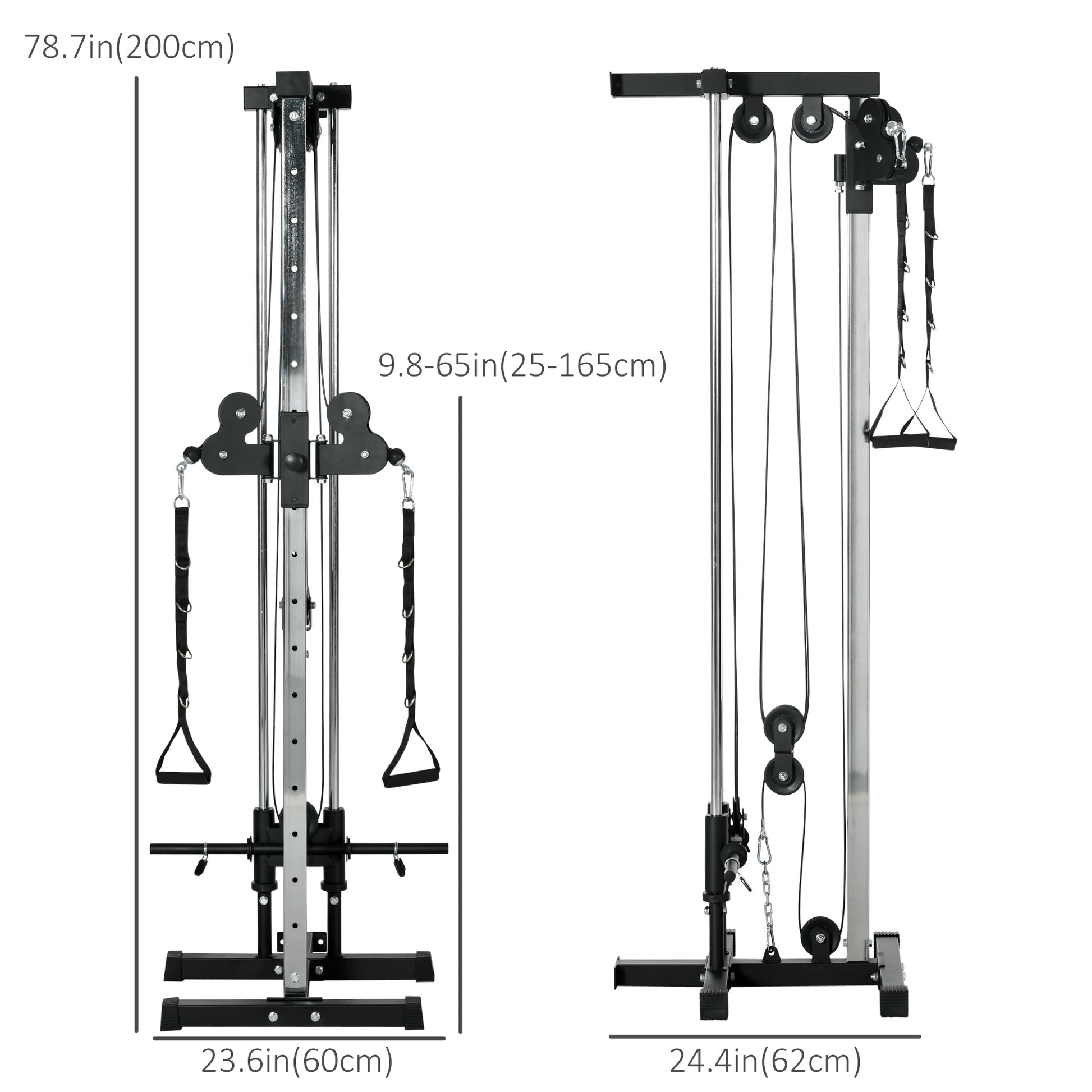Wall Mount Cable Station, 15 Position Adjustable Dual Pulley, Home Gym Power Towers at Gallery Canada