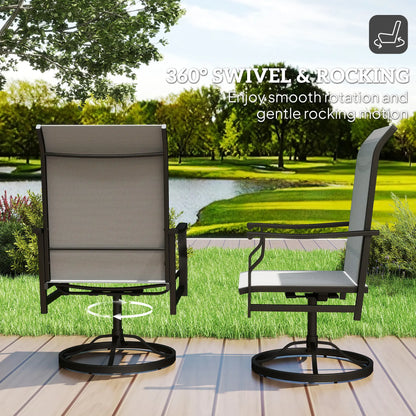 Swivel Rocker Outdoor Chair Set, 2 High Back Chairs, Light Grey Bistro Sets at Gallery Canada
