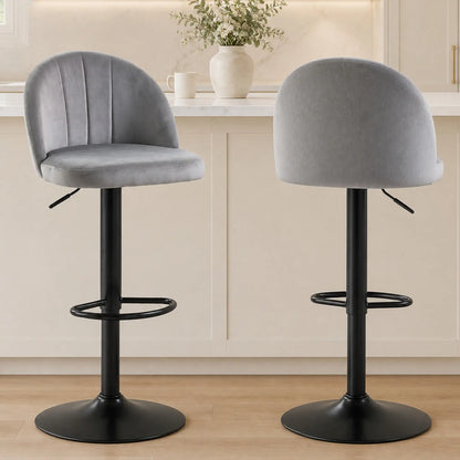 Swivel Counter Height Barstools Set of 2, Grey Bar Stools at Gallery Canada