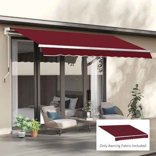 9' x 8' Outdoor Sunshade Canopy Awning Cover, Retractable Awning Fabric Replacement, UV Protection, Wine Red